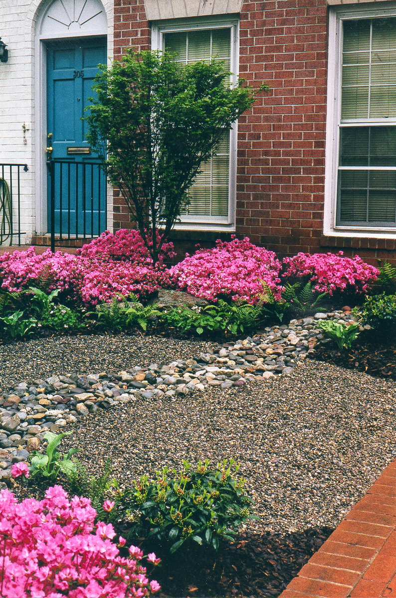 A dry stream bed in a Capitol Hill garden helps drainage while creating visual interest. : Georgetown, Capitol Hill, and NW Gardens : CITYSCAPES® Landscaping LLC