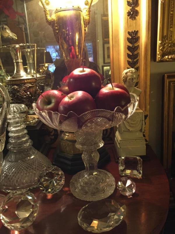 Faux apples in a crystal compote look so real.
 : Holiday Decorating, Faux Plant and Flower Installations : CITYSCAPES® Landscaping LLC