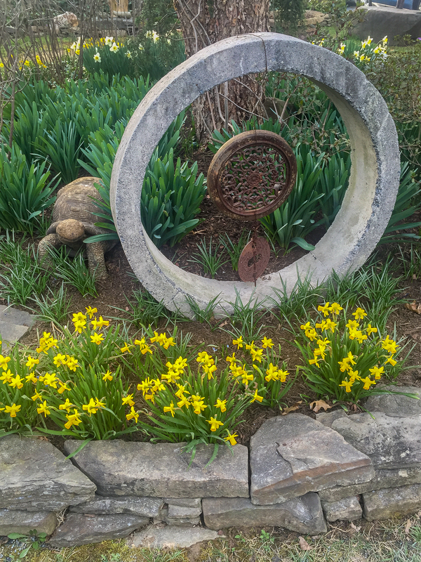 "Found" art adds folly to the garden. : Garden Details : CITYSCAPES® Landscaping LLC