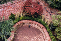 View from the balcony of this Georgetown walled garden.