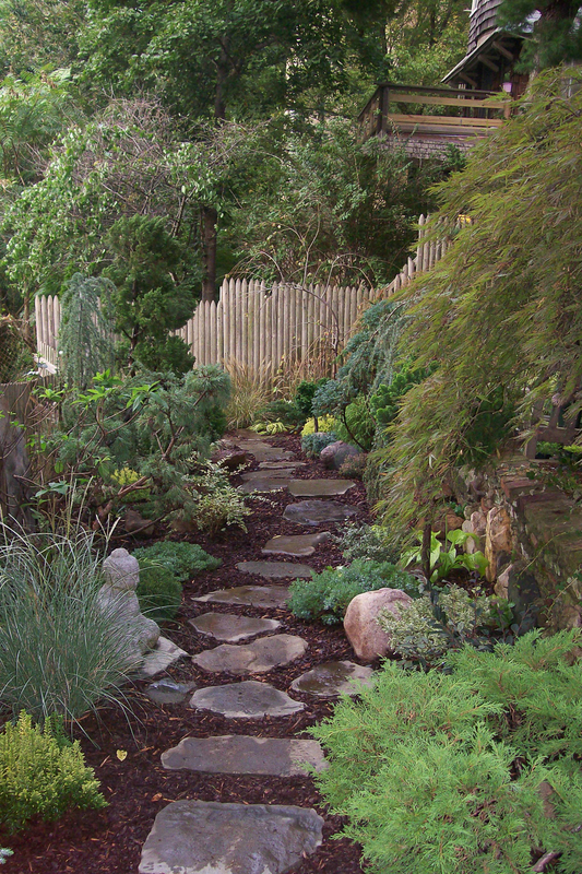 A pathway of irregular flagstone allows visitors to explore the garden. : Georgetown, Capitol Hill, and NW Gardens : CITYSCAPES® Landscaping LLC