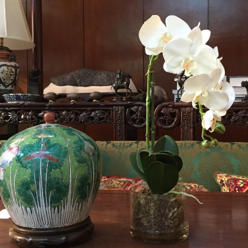 Faux orchid in glass container
 : Faux Plants and Flowers : CITYSCAPES® Landscaping Inc.