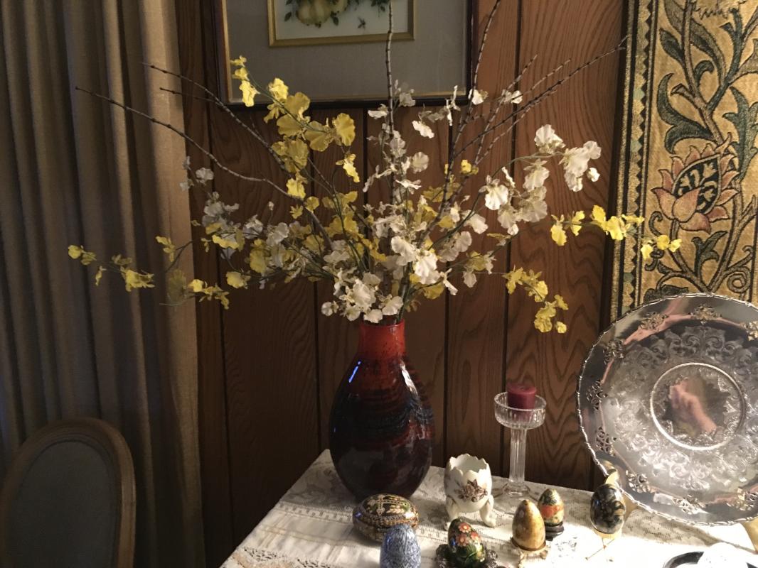 Faux Orchids in contemporary art glass vase.
 : Holiday Decorating, Faux Plant and Flower Installations : CITYSCAPES® Landscaping LLC