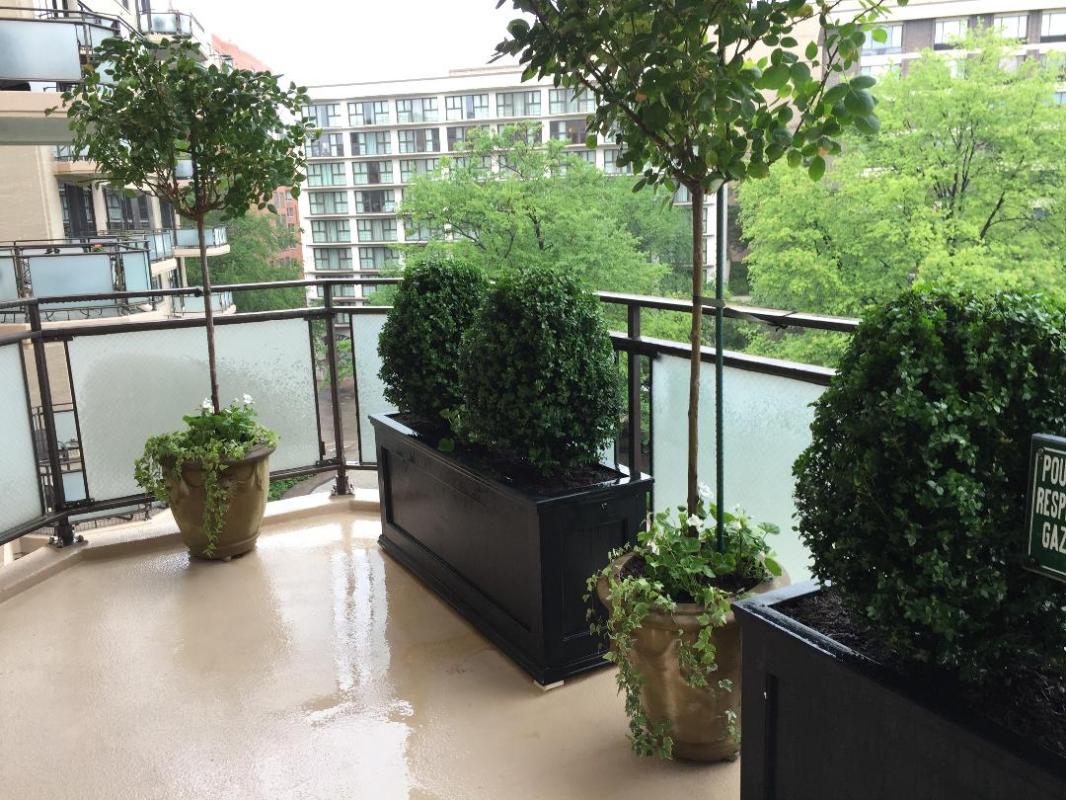 Symmetry and simplicity makes this balcony very appealing
  : Rooftop and Balcony Gardens : CITYSCAPES® Landscaping LLC