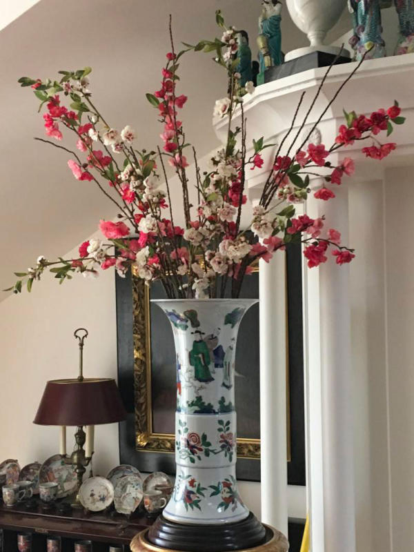 Faux Cherry blossoms in Chinese vase.
 : Holiday Decorating, Faux Plant and Flower Installations : CITYSCAPES® Landscaping LLC
