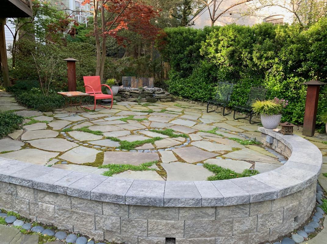 A barren Takoma Park back yard is transformed into useable entertaining space. : Suburban Gardens : CITYSCAPES® Landscaping LLC